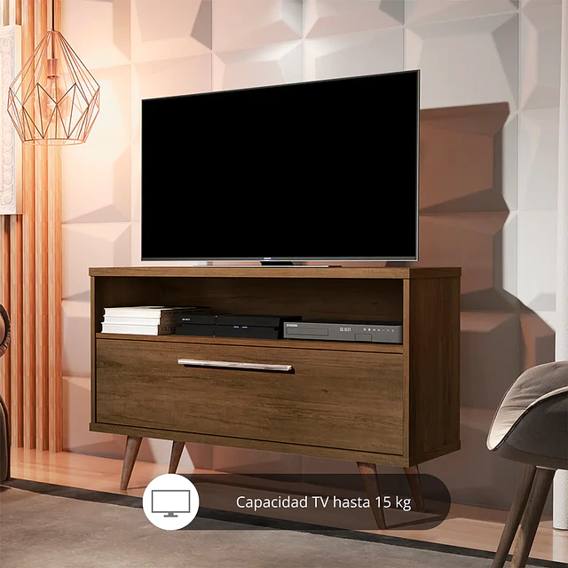 Rack TV Be Canela Bedesign con cajón y estante JB5707 (100X67X36 cms)