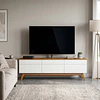 Rack de TV hasta 70" Stand Classic 11233 Blanco Caramelo - Estilo Retro Triple Cajón Be Design (180,2x52x40,3 cm)