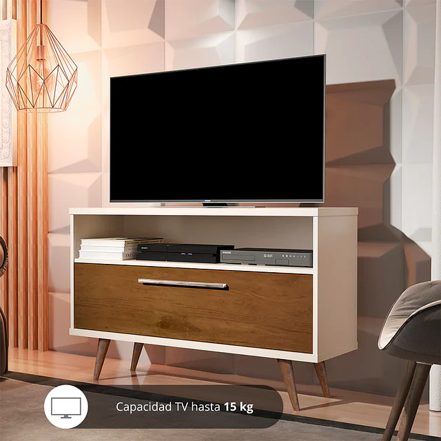 Rack TV Be Perla Caramelo Bedesign con cajón y estante JB5707 (100X67X36 cms)