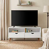 Rack de TV hasta 50" Block Blanco - Estilo Escandinavo Moderno Be Design (120x50.8x40 cm)