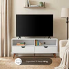 Rack de TV hasta 50" Block Blanco - Estilo Escandinavo Moderno Be Design (120x50.8x40 cm)