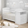 Cuna con Mudador Bambini Blanco+Colchon Cuna Baby Box 130x60