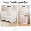 Cuna con Mudador Bambini Rosado+Colchon Cuna Baby Box 130x60