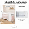 Cuna con Mudador Bambini Rosado+Colchon Cuna Baby Box 130x60