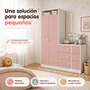 Closet Armario Infantil con Cómoda Kidscool Pimpolho Rosado