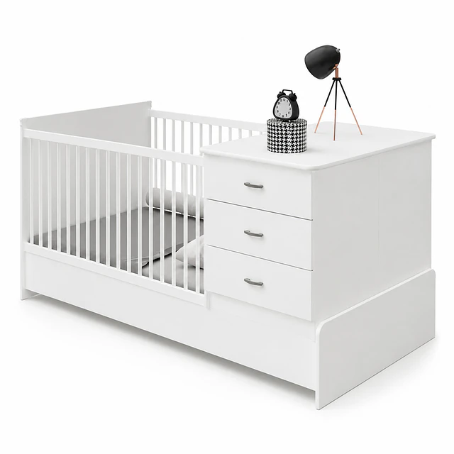 Cuna Cama Evolutiva Multifunción Kippi Blanca Kidscool  