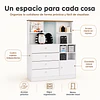 Cómoda Infantil Kidscool Amore 4 Cajones 1 Puerta Blanco