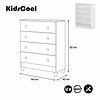 Cómoda Infantil Kidscool Mel 4 Cajones Blanco 
