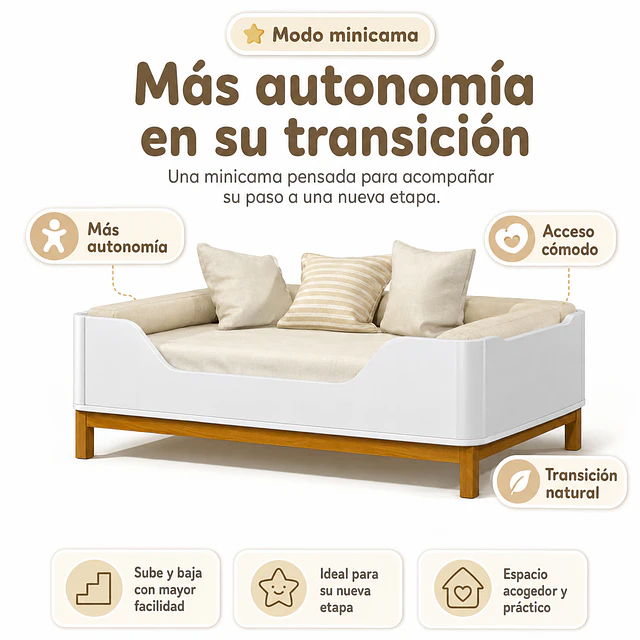 Cuna 3 Funciones Flow Blanca Eco Wood
