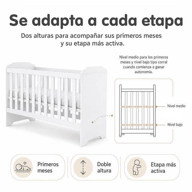  Cuna Evolutiva 3 en 1 Kidscool Mel Blanco