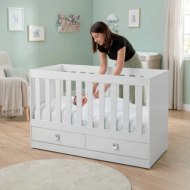 Cuna Multifunción 2 en 1 Kidscool New Amore Blanca