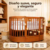 Cuna Bebé Progresiva 3 Funciones Sognare Miel Ovalada 