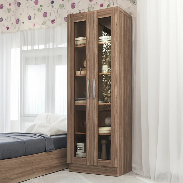 Vitrina 2 Puertas Vidrio Castaño 