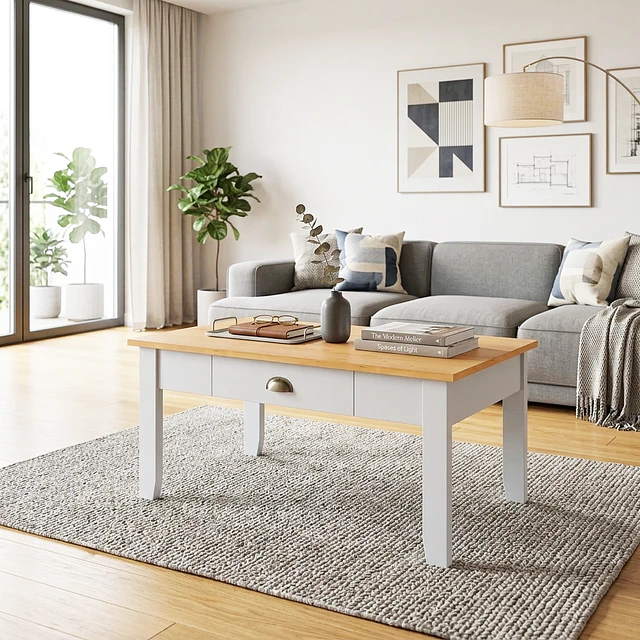 Mesa De Centro  Ludlow Blanco Miel