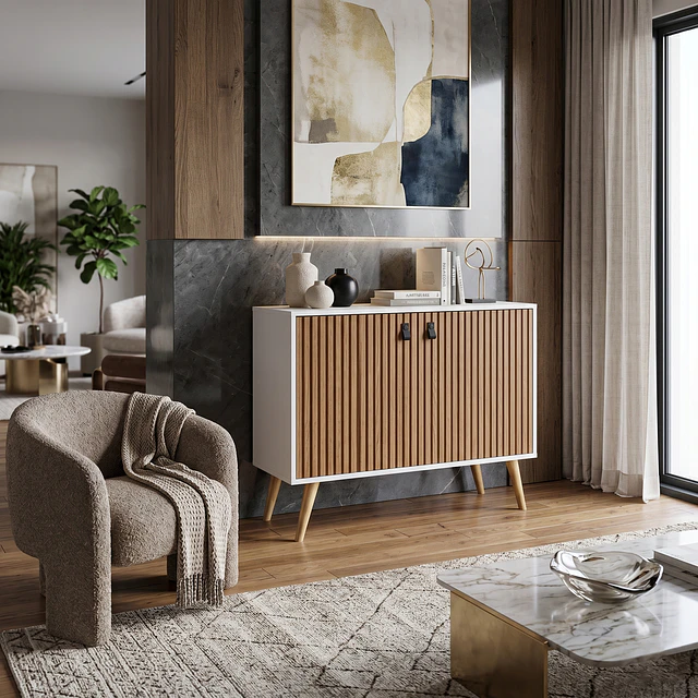 Buffet Amber 2 Puertas Blanco/Brise 