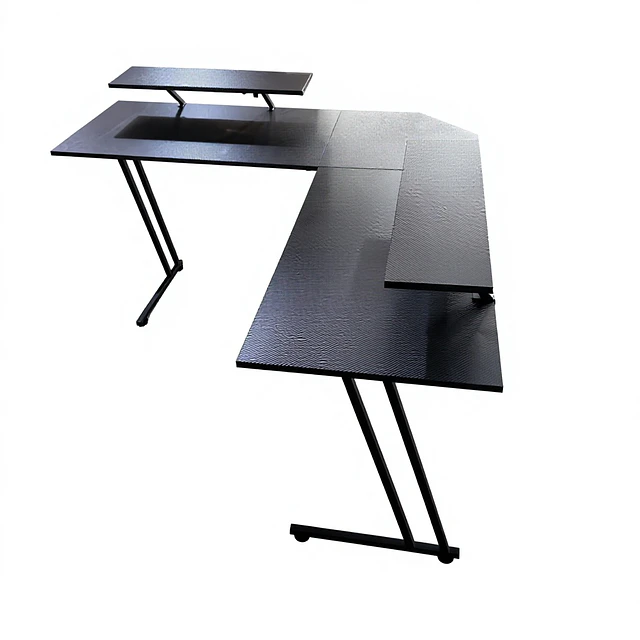 Escritorio Gamer en L Be Design con Doble Repisa para Monitores y Luces LED