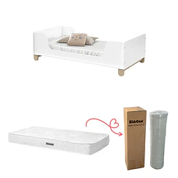 Mini Cama Zupi Blanca + Colchon Cuna Baby Box 150x70