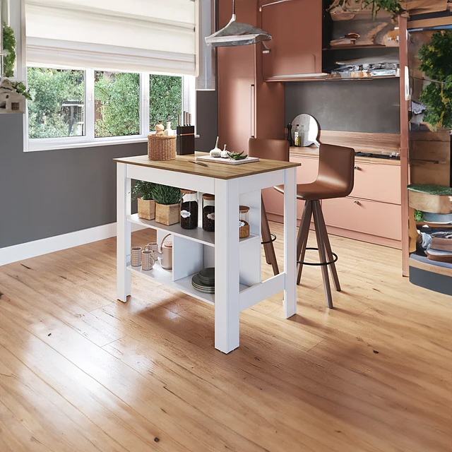 Isla De Cocina Blanco Miel
