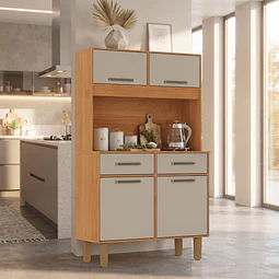 Mueble de Cocina Alacena Despensa Pop Plus Canela Arena 169.4x90.8x36.3 cm MDP Be Design