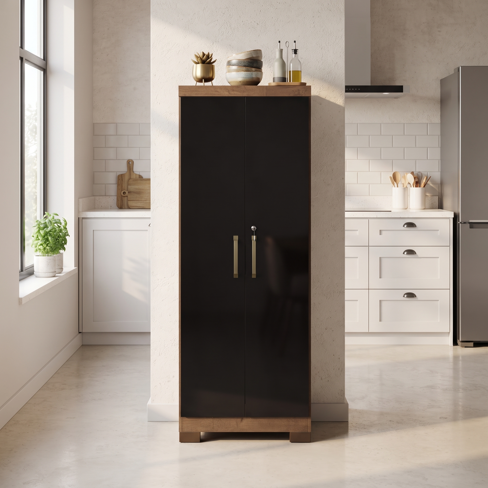 Clóset Ámbar 2 Puertas Canela-Negro