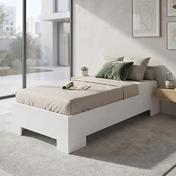 Cama Individual Xangai 190x90 Blanco 