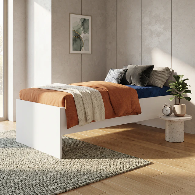 Cama con Baúl Israel Blanca 1 Plaza