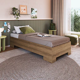 Cama 1 Plaza Miel Be Design Xangai 90x190 cm - Cama Juvenil Baja MDP