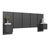 Respaldo de Cama 2 Plazas con Veladores Grafito Be Design - 224 cm