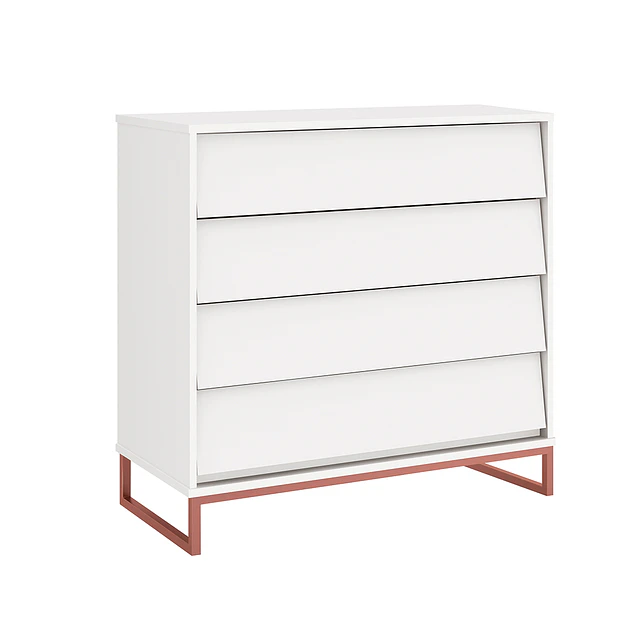 Cómoda Noah Design Blanco Base Cobre- BOMBITA