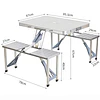 Mesa Plegable Aluminio Con Sillas Portátil