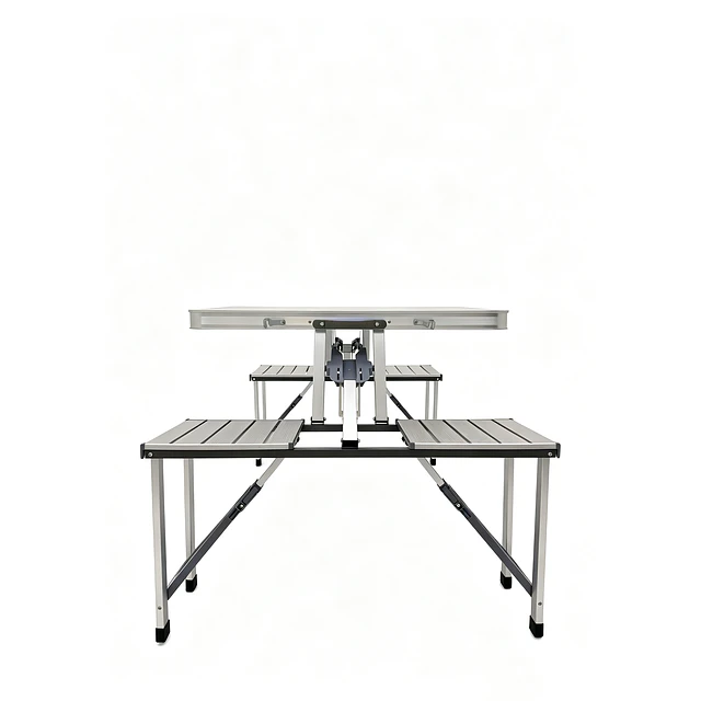 Mesa Plegable Aluminio Con Sillas Portátil