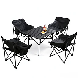 Set Mesa Plegable Aluminio Con 4 Sillas Camping