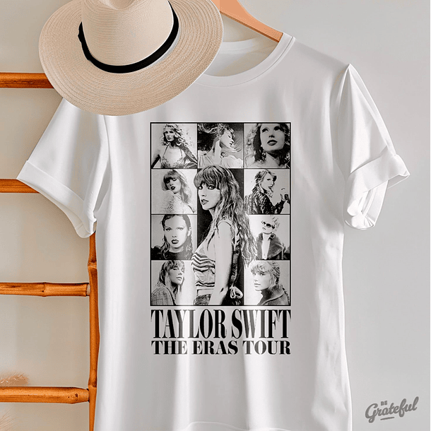 Polera Taylor Swift The Eras Tour B&W 1