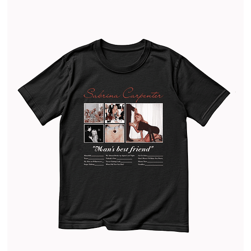 Polera Sabrina Carpenter - Man's best friend - NEGRO