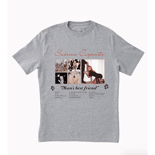 Polera Sabrina Carpenter - Man's best friend - GRIS