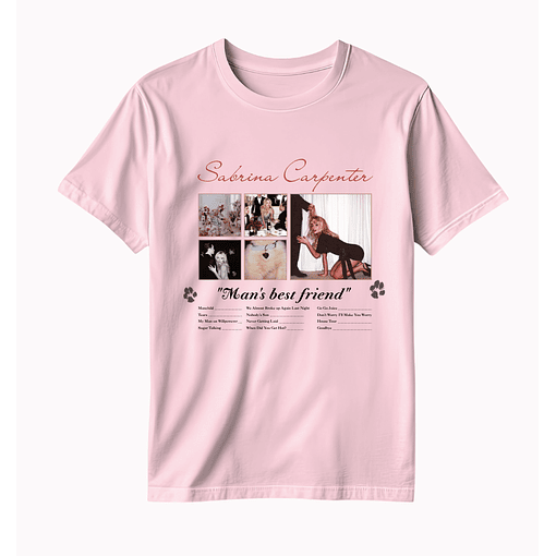 Polera Sabrina Carpenter - Man's best friend - ROSADO