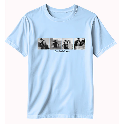 Polera - Personalizada 4 fotos - CELESTE