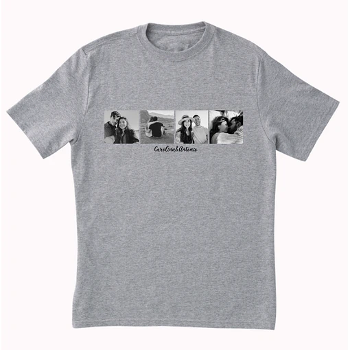 Polera - Personalizada 4 fotos - GRIS