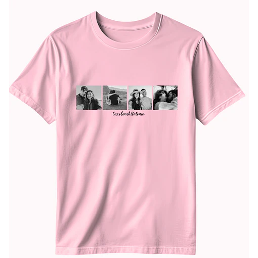 Polera - Personalizada 4 fotos - ROSADO