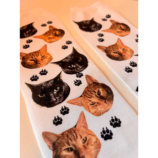 Calcetines Huellas de Gato - Personalizable