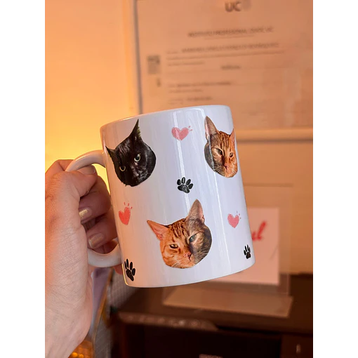 Taza Mascota Corazones - Personalizable