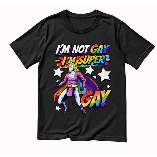 Polera Super Gay - NEGRO