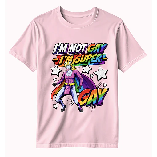 Polera Super Gay - ROSADO