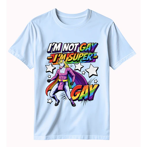 Polera Super Gay - CELESTE