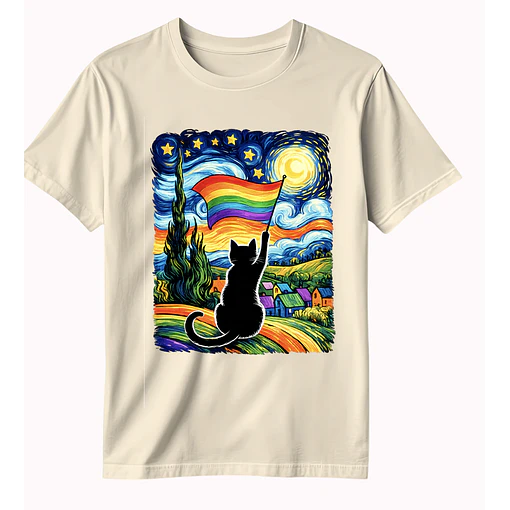 Polera Gay Cat - CREMA