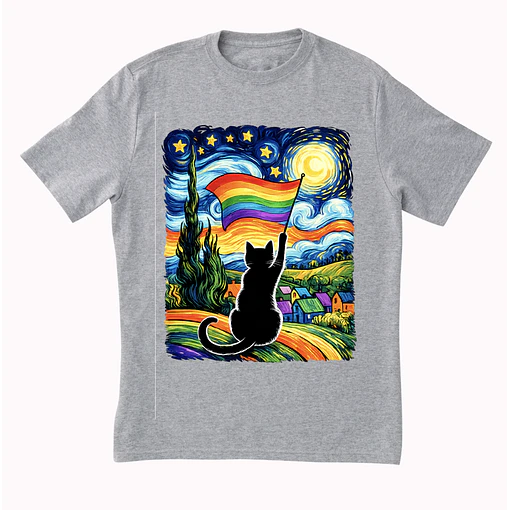 Polera Gay Cat - GRIS