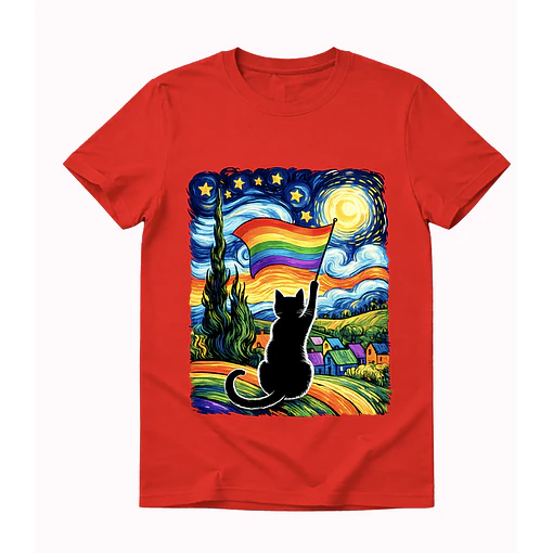 Polera Gay Cat - ROJO