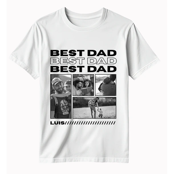 Polera Best Dad / Mejor Papá - Personalizable 1