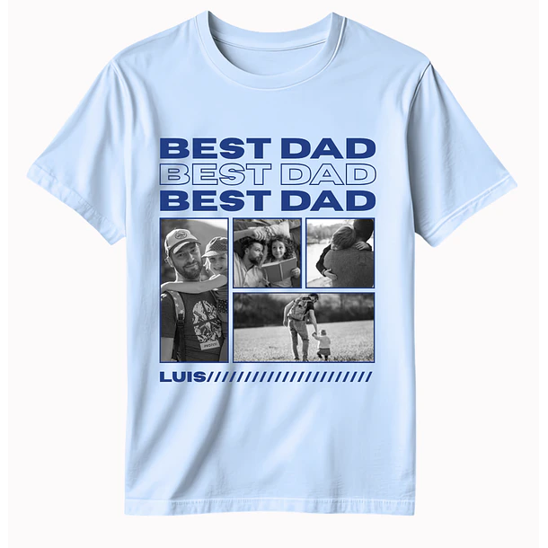 Polera Best Dad / Mejor Papá - Personalizable 3