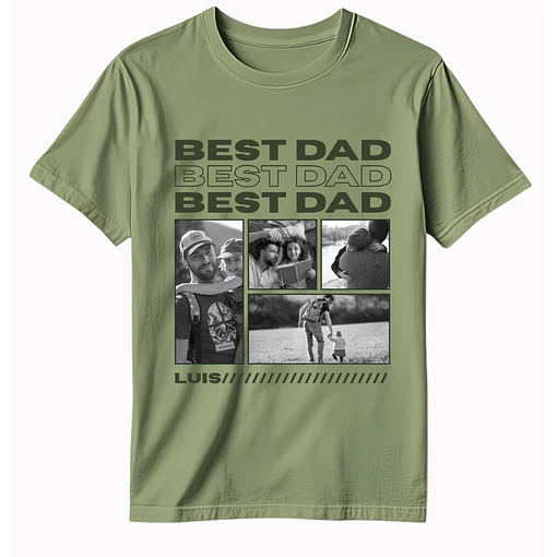 Polera Best Dad / Mejor Papá - Personalizable - VERDE